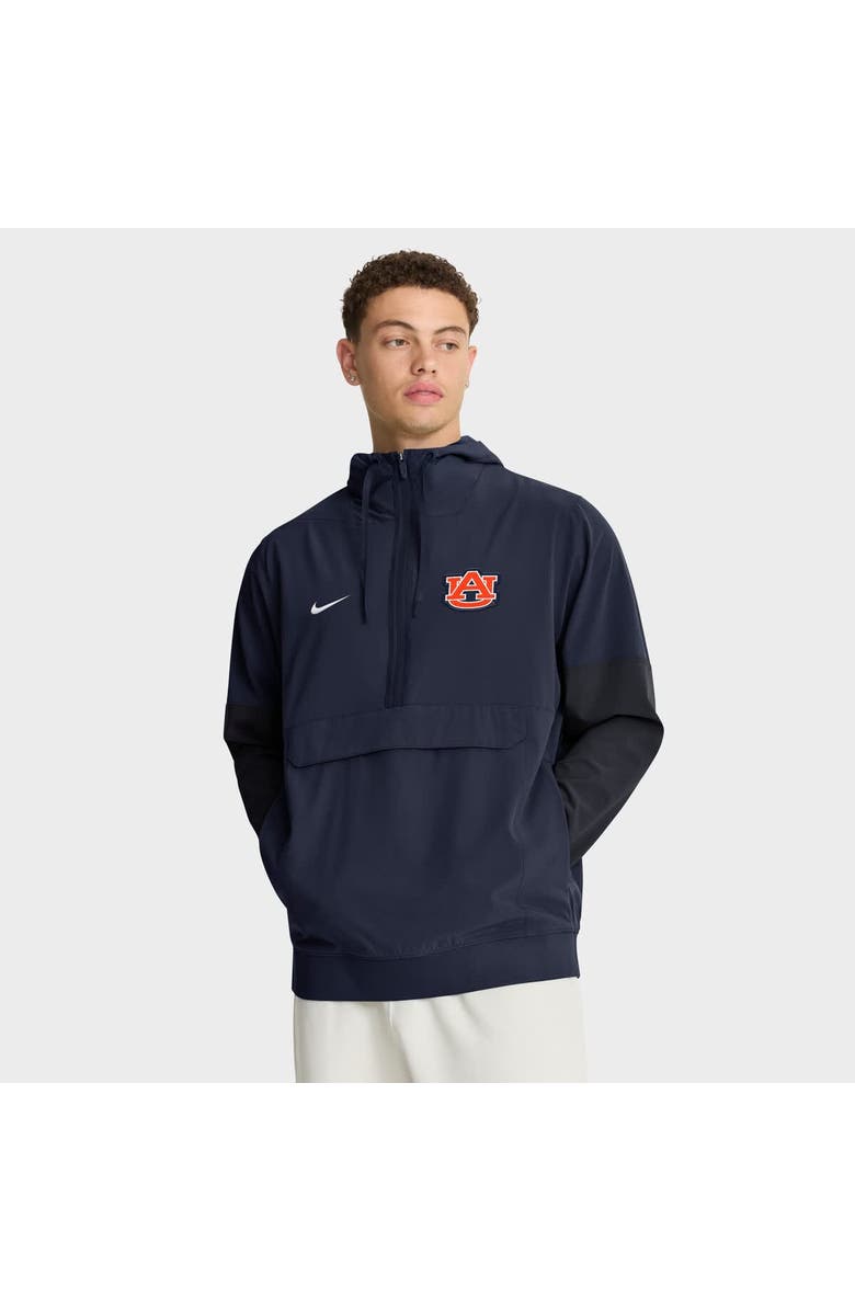 Nike Men's Nike Navy Auburn Tigers Anorak Half-Zip Hoodie Jacket, Alternate, color, Navy
