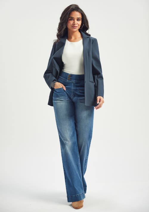 Betabrand Farah Jeans | High-waist Wide-leg Denim In Blue