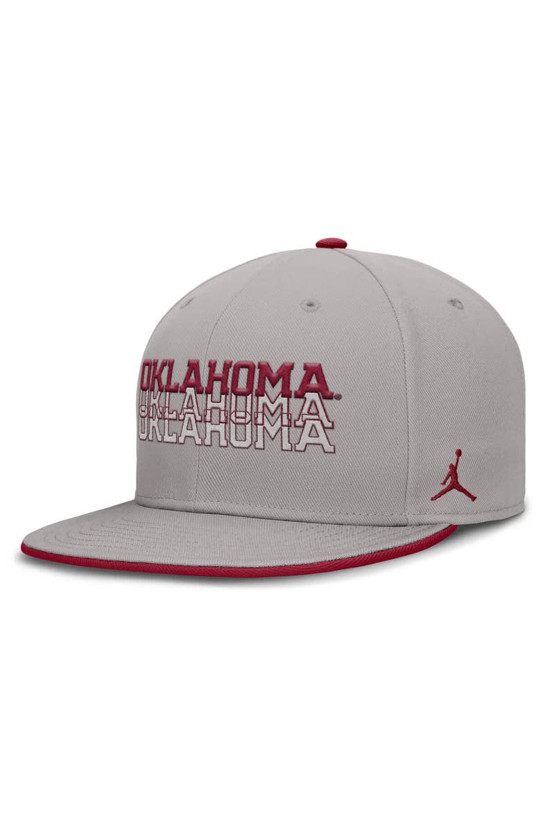 Jordan Brand Men's Jordan Brand  Gray Oklahoma Sooners True Primetime Performance Fitted Hat, Main, color, Gray