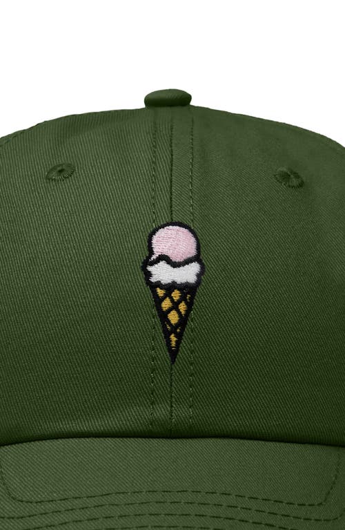 Dalix Double Scoop Embroidered Cap In Olive