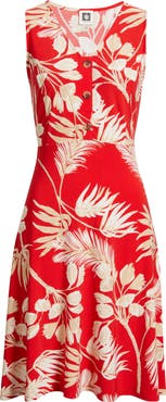 AK ANNE KLEIN Floral Sleeveless A-Line Dress
