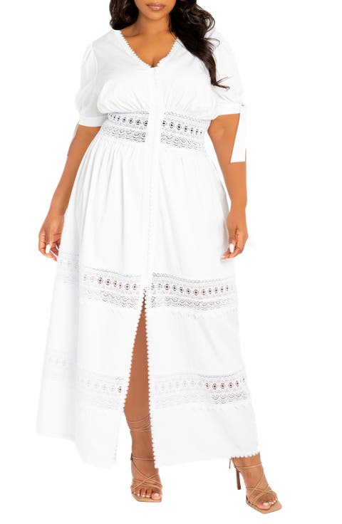 Puff Sleeve Lace Maxi Dress