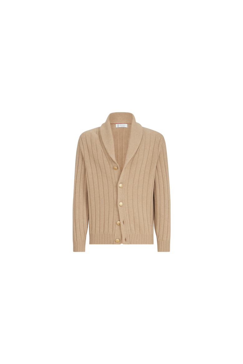 Cashmere ribbed cardigan, Alternate, color, Camel