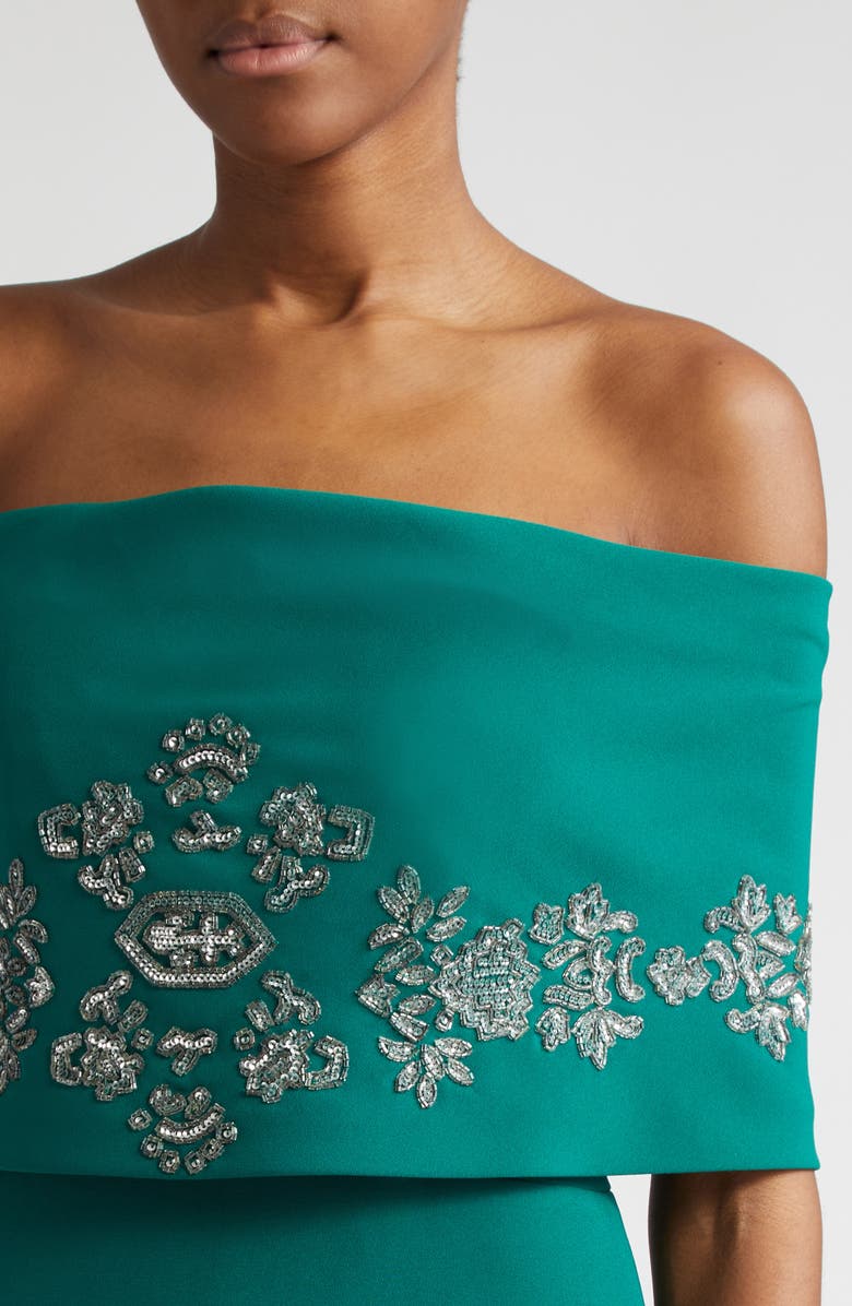 Lela Rose Beaded Off the Shoulder Gown, Alternate, color, 