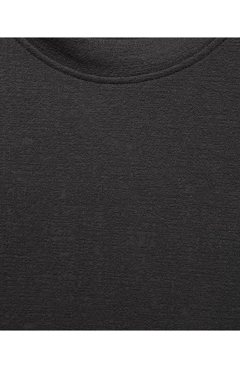 MANGO Textured Cotton Blend T-Shirt, Alternate, color, Charcoal
