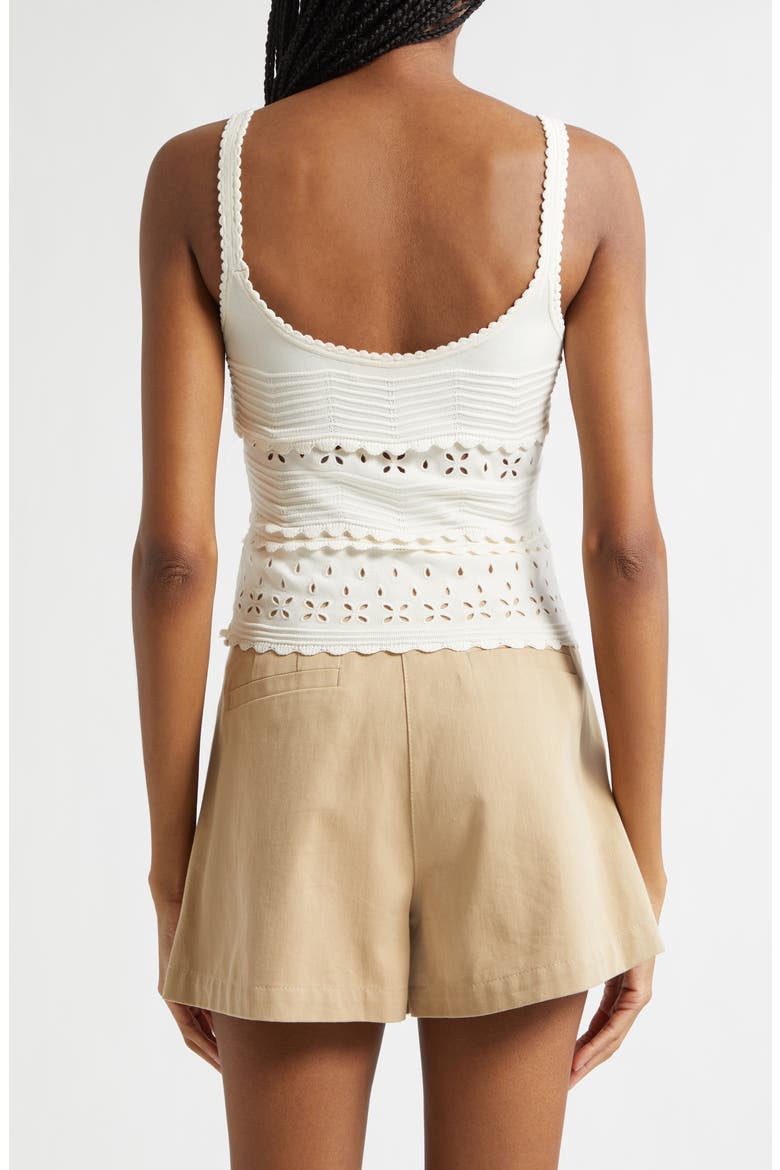 Sea Eyelet Camisole, Alternate, color, COWRIE