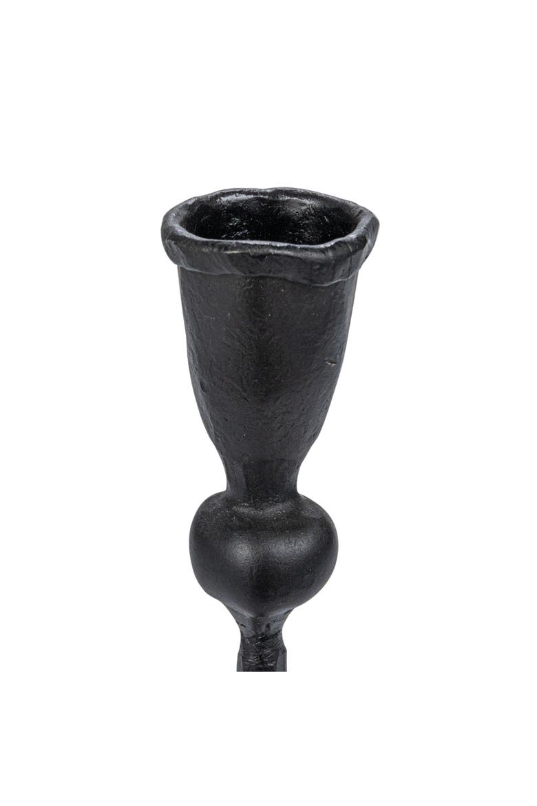 Decorative Hand-Forged Metal Taper Holder, Black, Alternate, color, Black