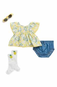 Rachel Zoe 4-Piece Flutter Sleeve, Bloomers & Accessories Set