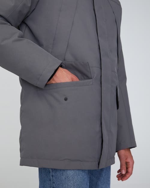Quartz Co. Grant | Hooded Down Winter Jacket In Steel Grey