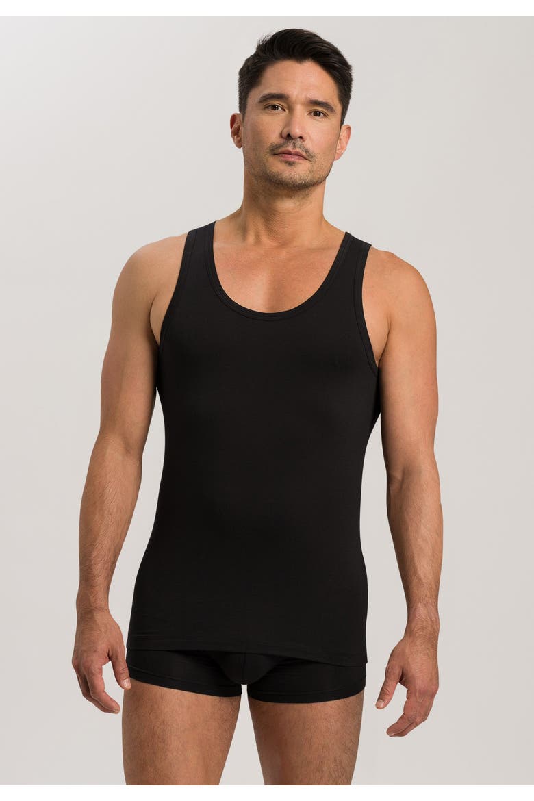 Cotton Superior Fitted Cotton Tank Top, Alternate, color, Black