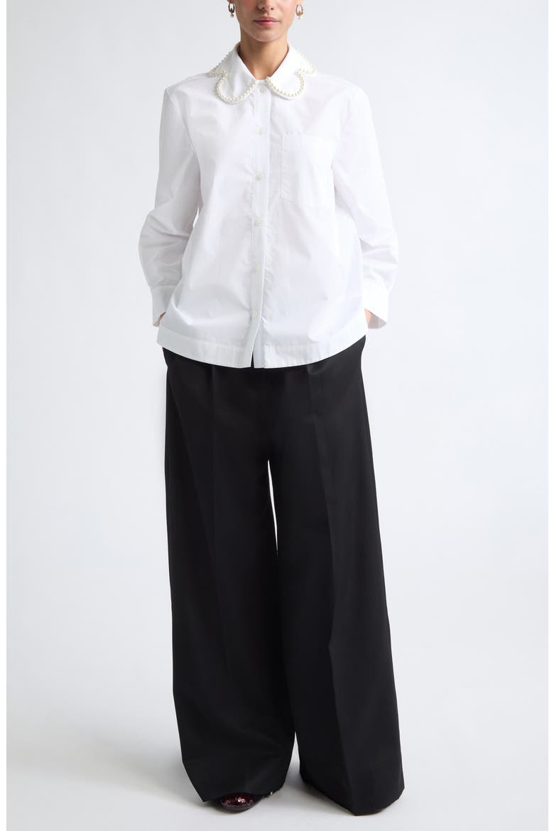 Back Bow Wide Leg Trousers, Alternate, color, BLACK
