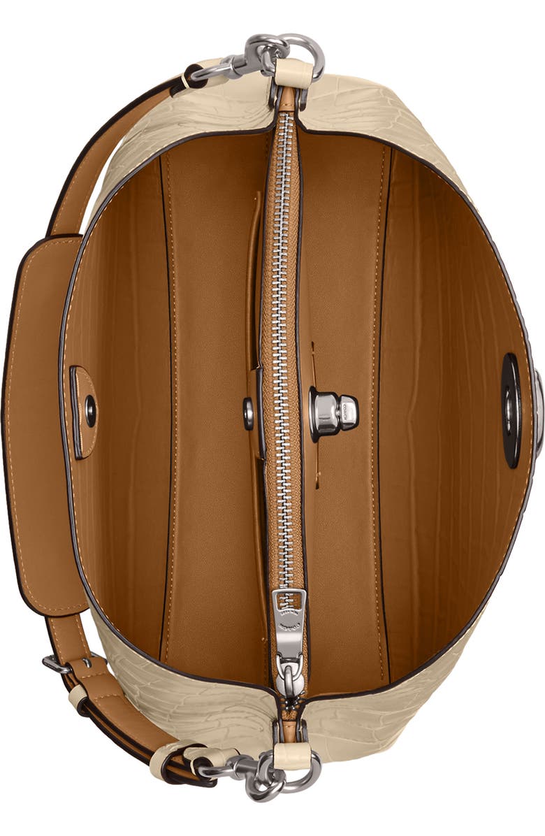 COACH Willow Croc Embossed Leather Shoulder Bag, Alternate, color,