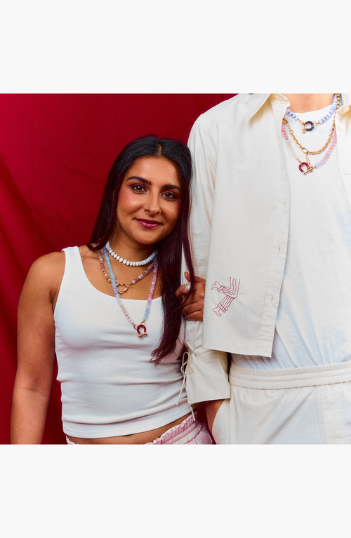 Shop Spicy Dan Olive Gender Inclusive Moonstone Necklace In Multi