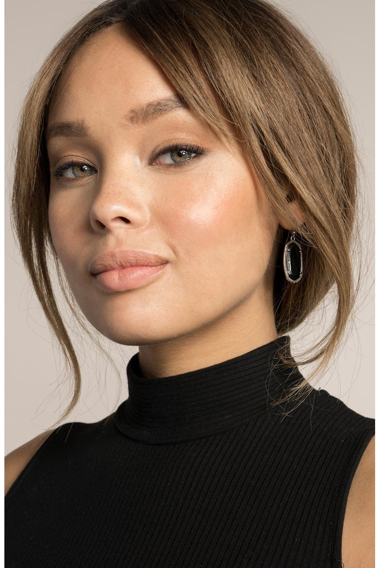 Elle Filigree Drop Earrings, Alternate, color, BLACK/ GOLD