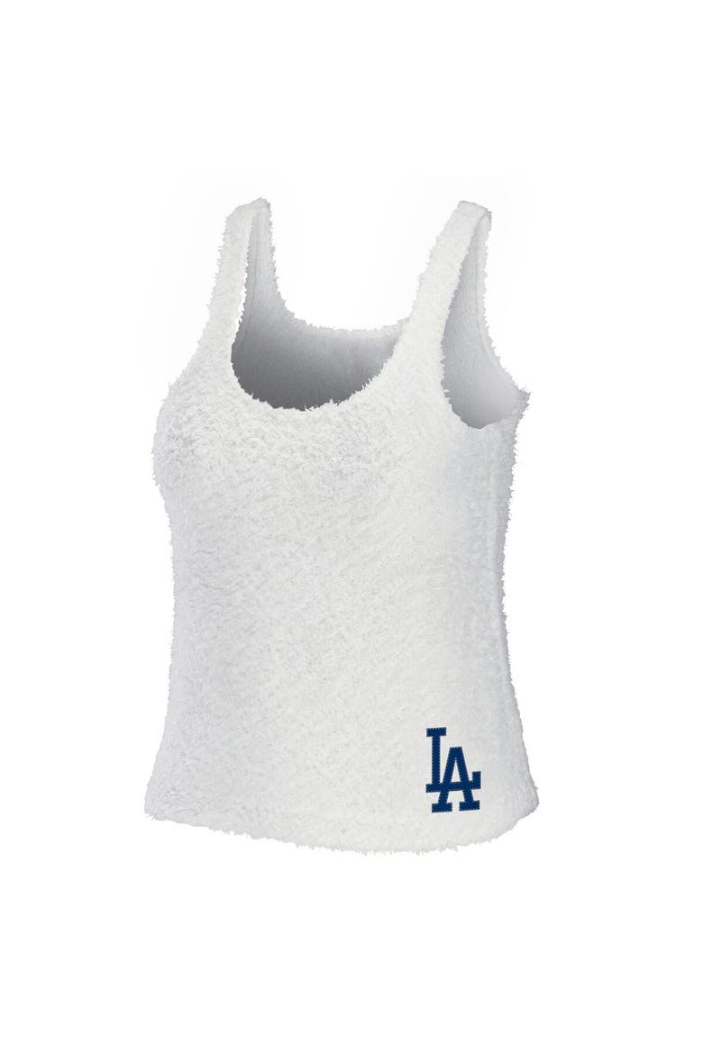 Women's WEAR by Erin Andrews Cream Los Angeles Dodgers Cozy Lounge Tank Top & Pants Set, Alternate, color, Cream