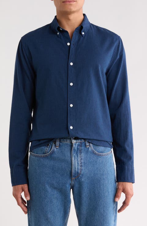 Everyday Slim Fit Long Sleeve Cotton & Linen Shirt