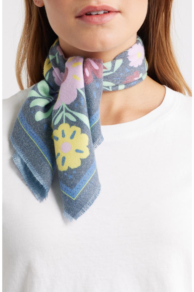 Fringe Bandana Scarf, Main, color, NAVY FLORAL