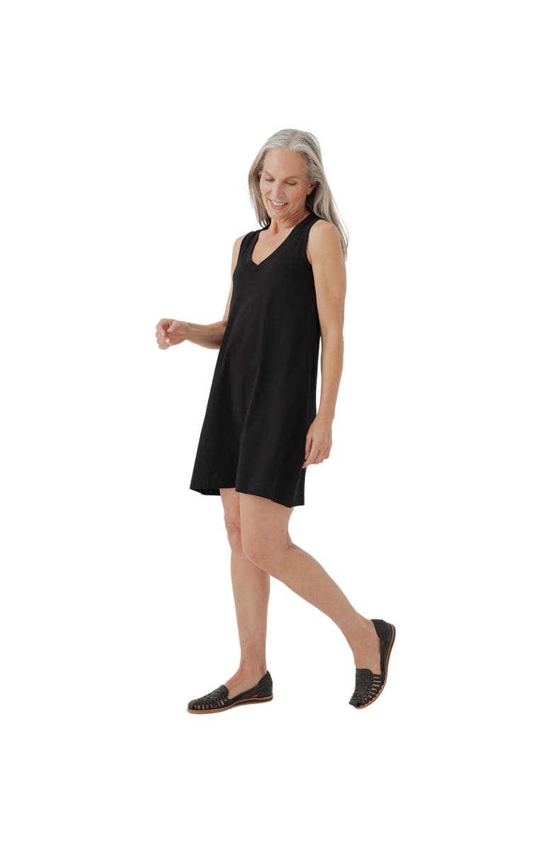 Pact Organic Softspun A-Line Tank Dress, Alternate, color, Black