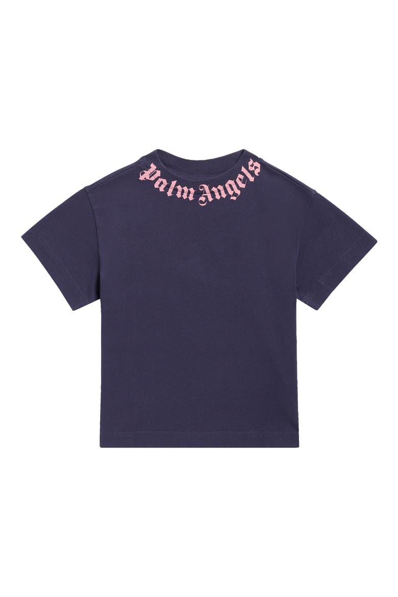 Kids' Logo T-Shirt, Main, color, NAVY BLUE - ANTIQUE ROSE