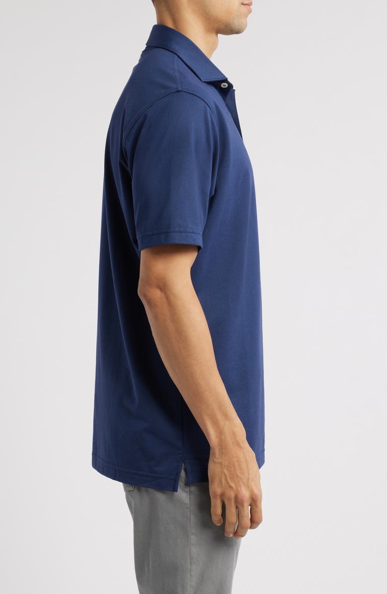 Peter Millar Crown Crafted Solid Performance Piqué Polo, Alternate, color, Navy