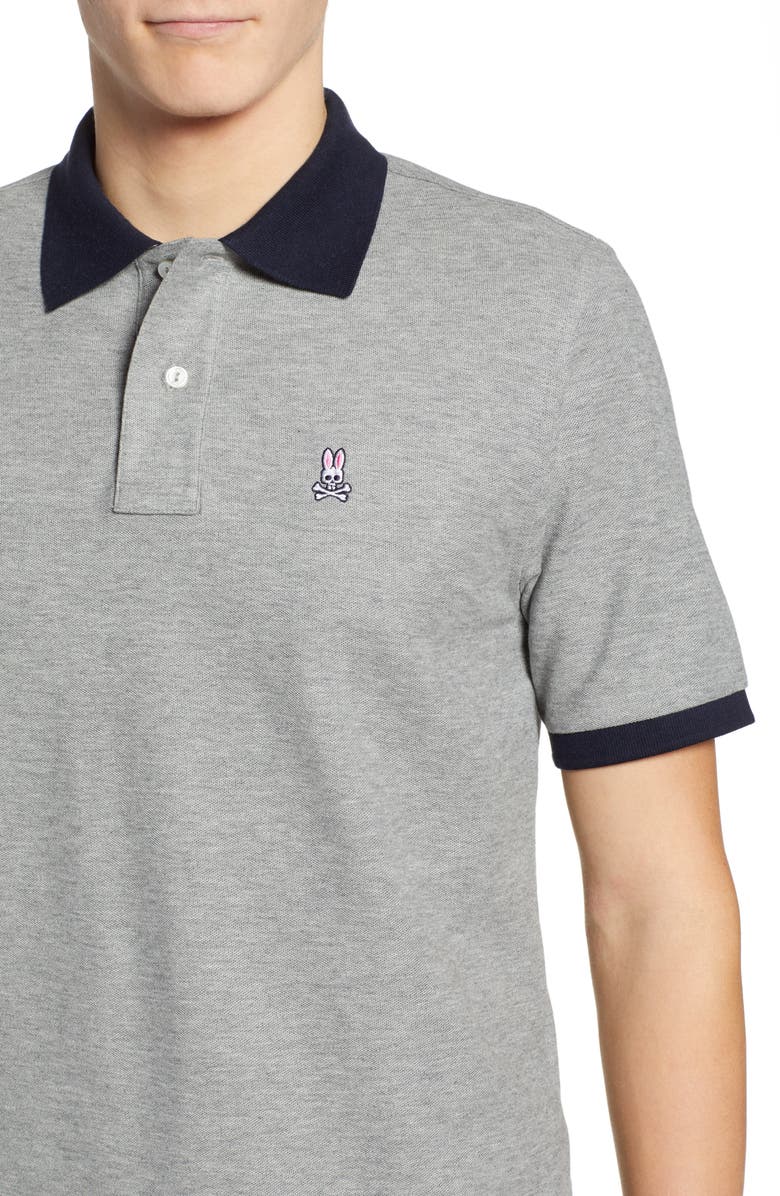 Psycho Bunny Checkered Collar Piqué Polo, Alternate, color,