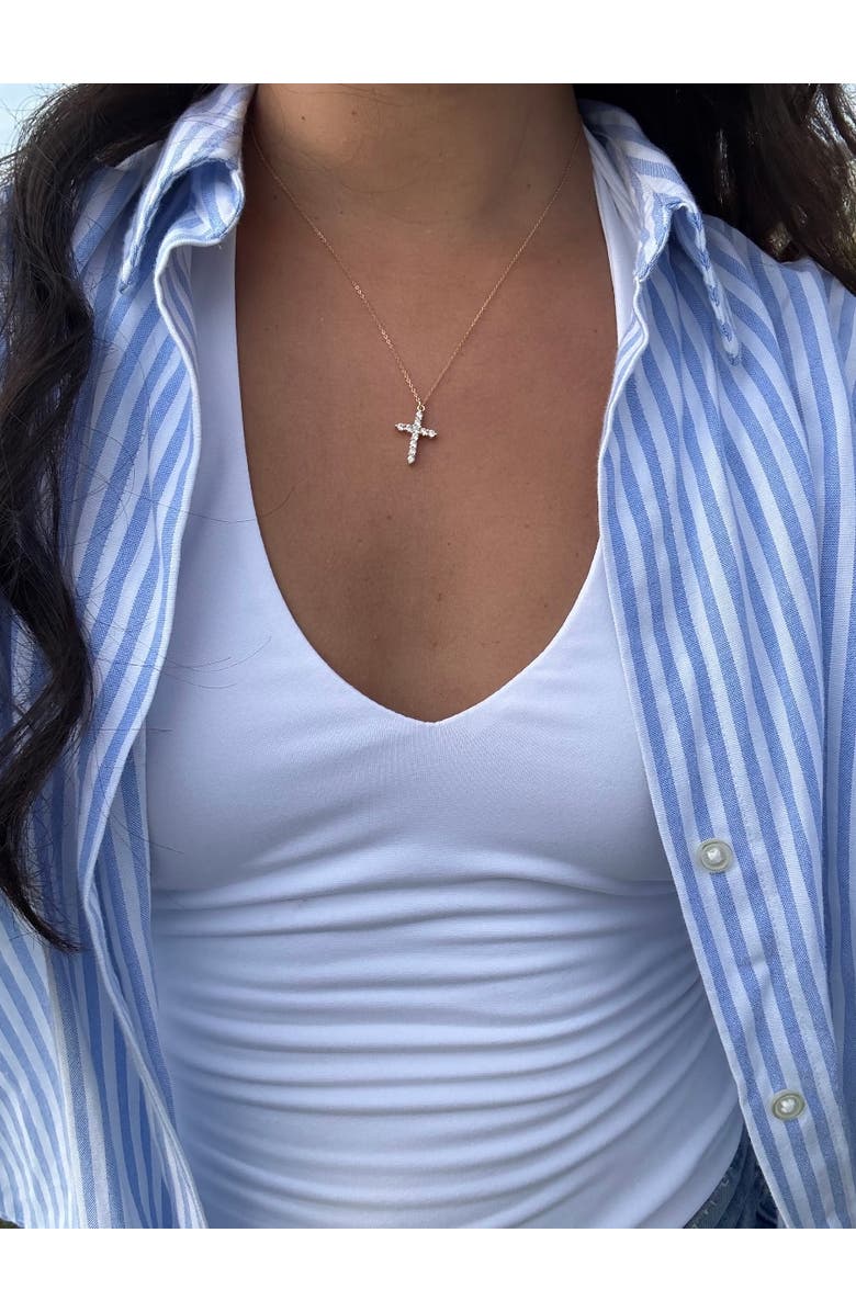 Set & Stones Asher Cross Necklace, Alternate, color, Gold