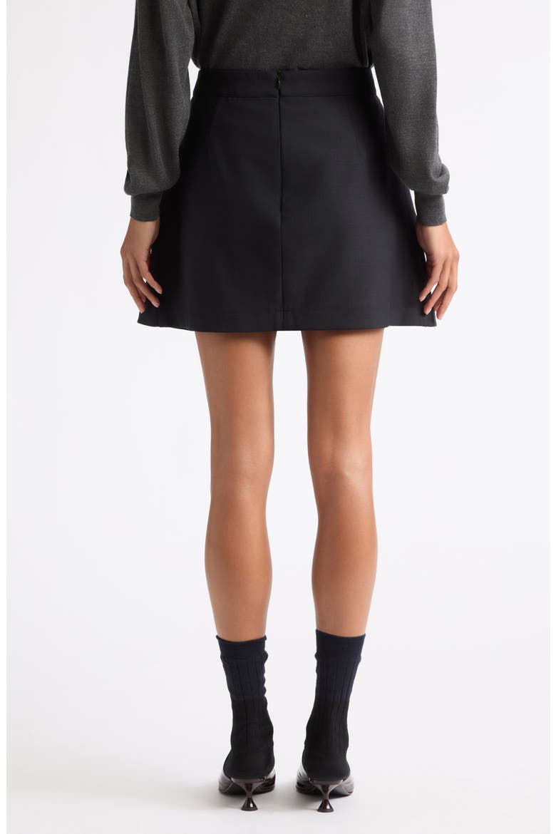 Floral Embellished Pocket Stretch Wool Miniskirt, Alternate, color, MELANGE BLUE