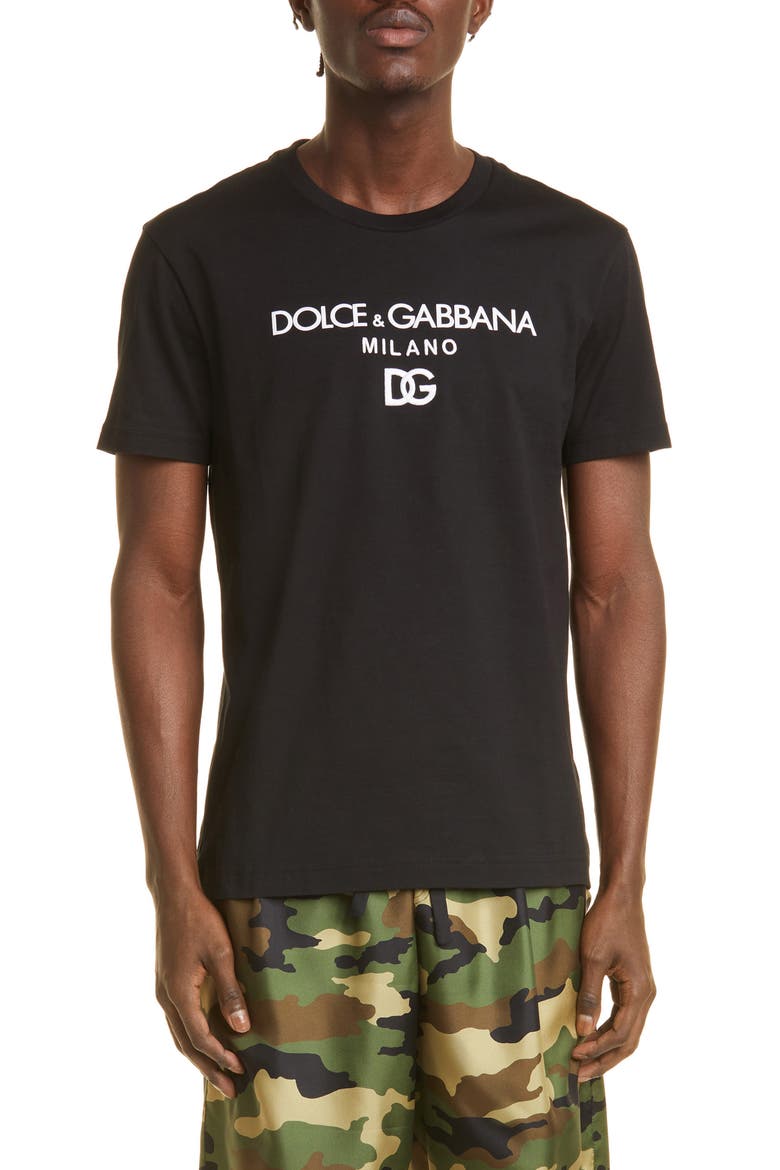 Men's DG Embroidered T-Shirt, Main, color, NERO