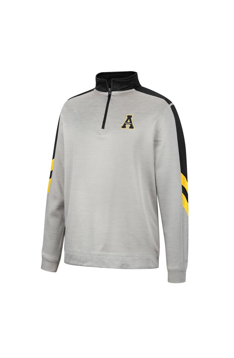 COLOSSEUM Men's Colosseum Gray/Black Appalachian State Mountaineers Bushwood Fleece Quarter-Zip Jacket, Alternate, color, Gray