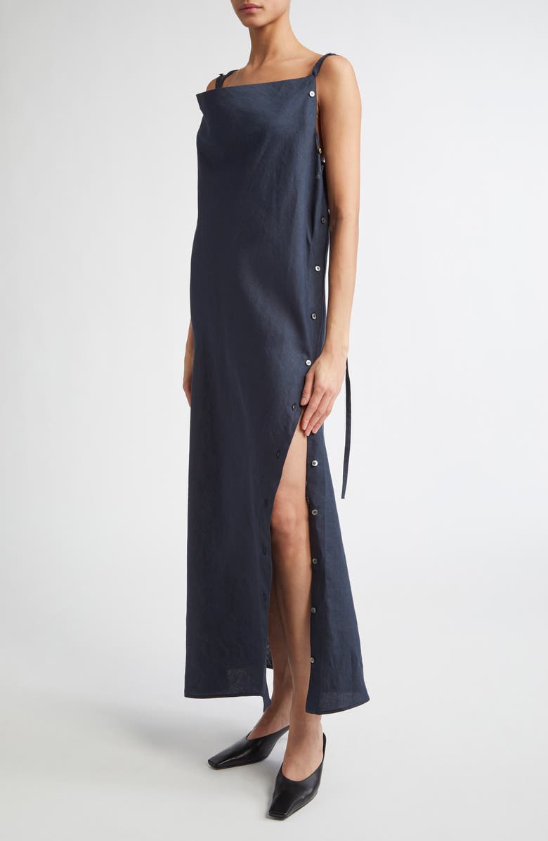 SETCHU Origami 1 Convertible Long Sleeve Linen Dress, Alternate, color, Navy