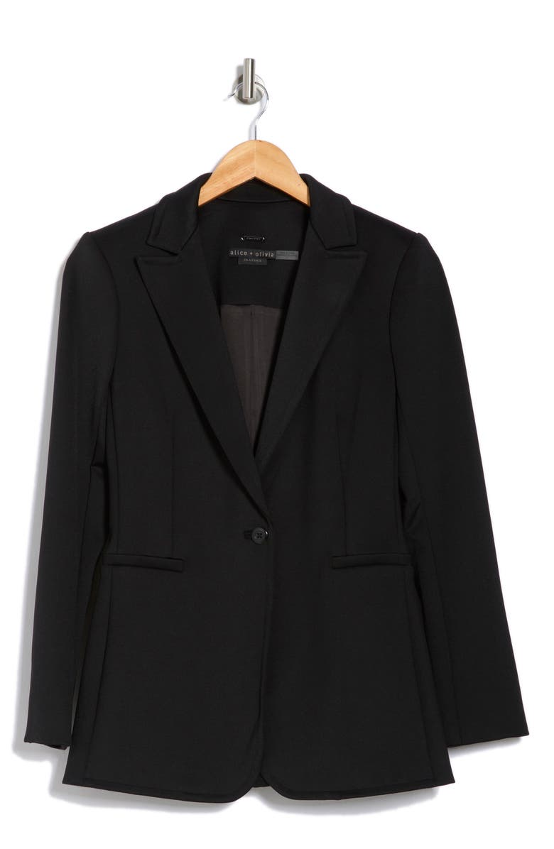 Alice + Olivia Breann Peak Lapel Fitted Blazer, Alternate, color,