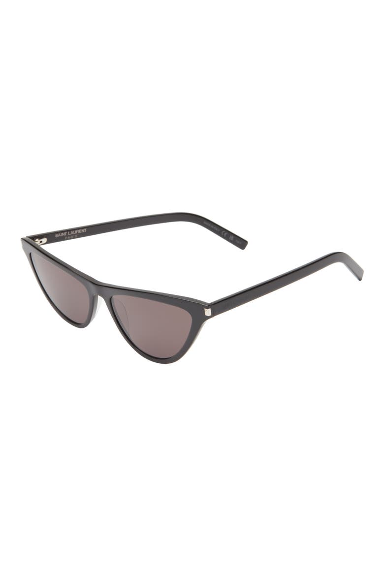 56mm Cat Eye Sunglasses, Alternate, color, BLACK BLACK BLACK