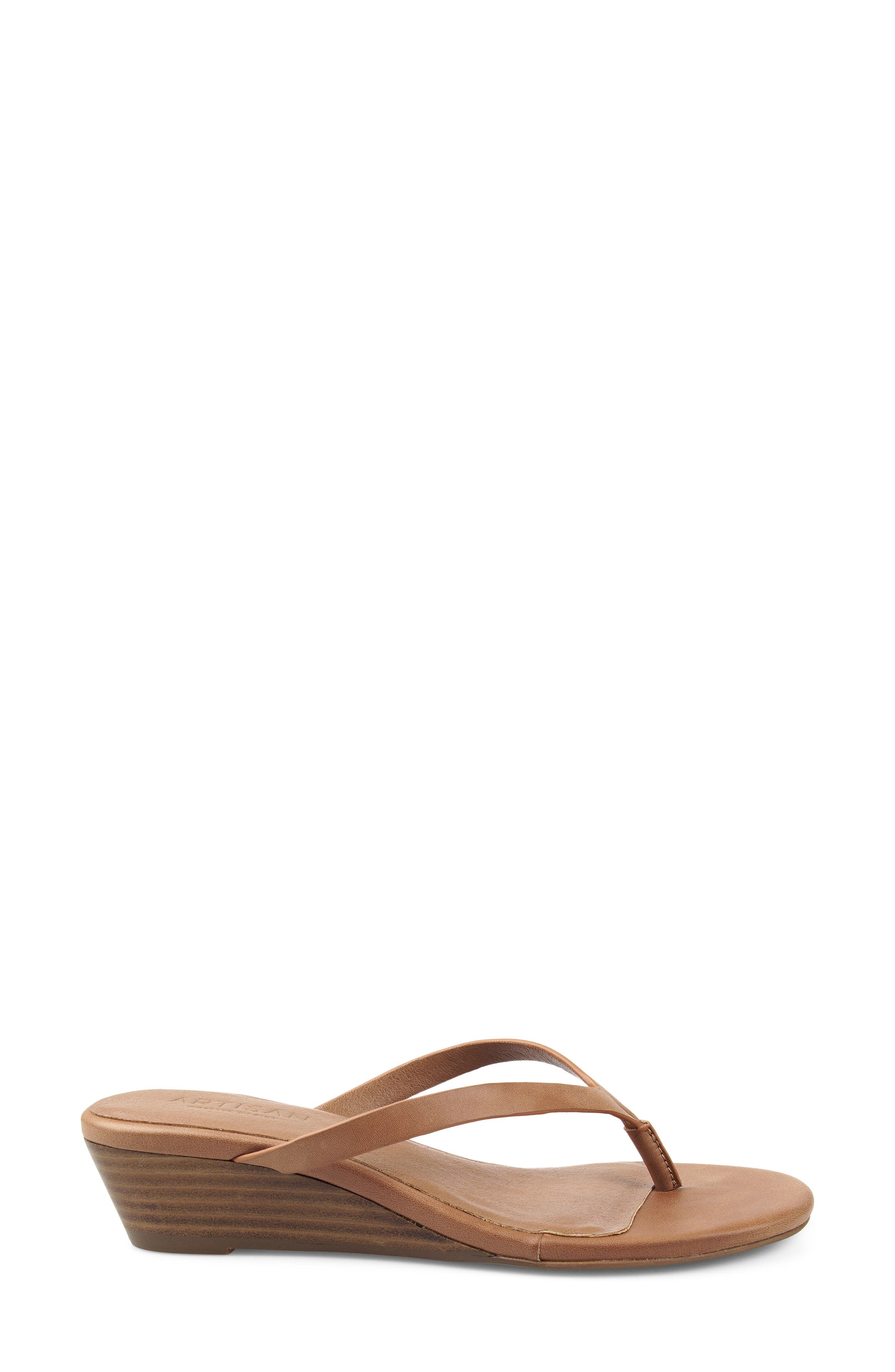 Hacienda Leather Wedge Sandal, Alternate, color, TAN LEATHER