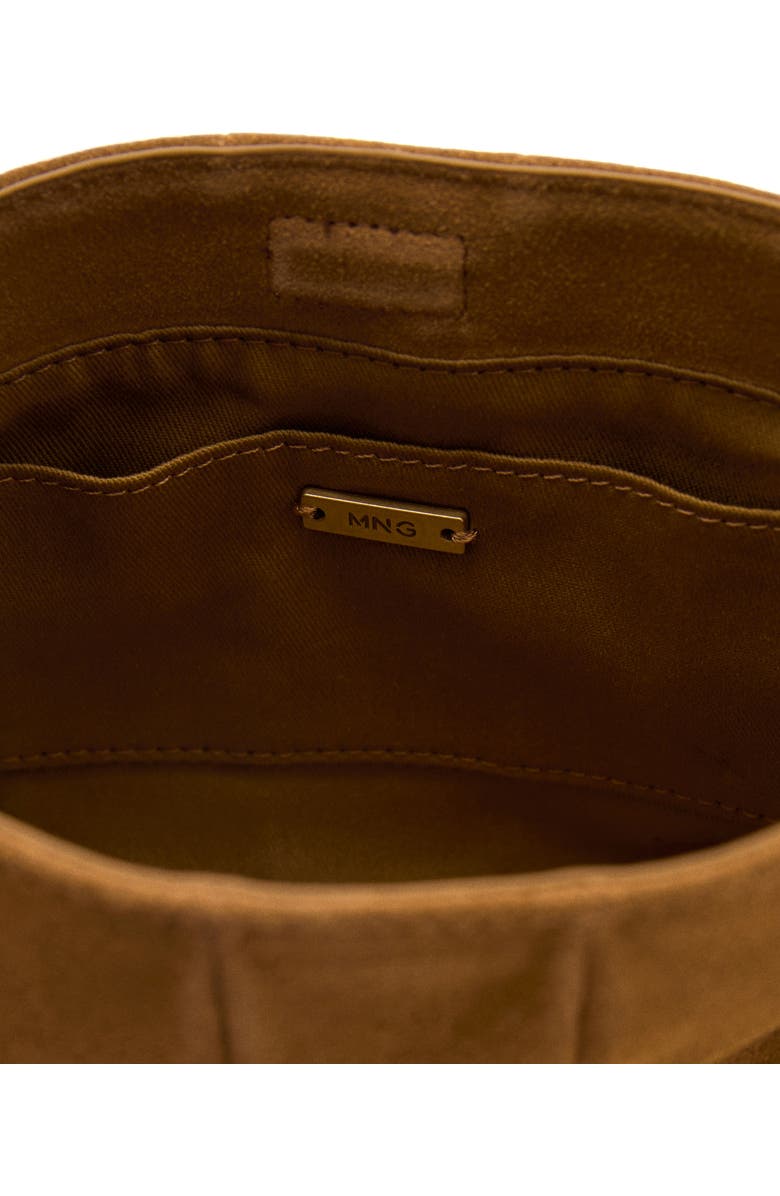 MANGO Quilted Suede Shoulder Bag, Alternate, color,