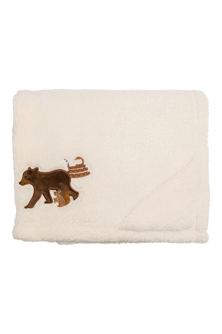 Camping Trails Reversible Fleece Baby Blanket, Main, color, COCONUT