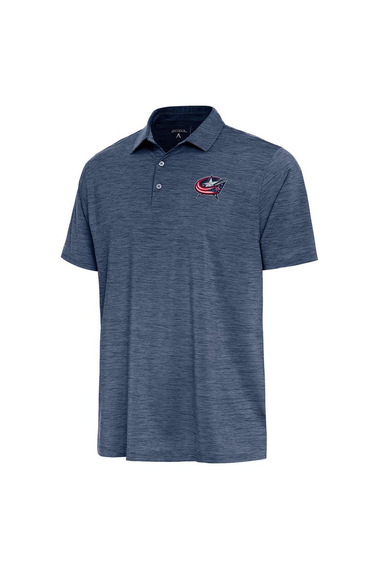 Men's Antigua  Heather Navy Columbus Blue Jackets Layout Polo, Main, color, Heather Navy