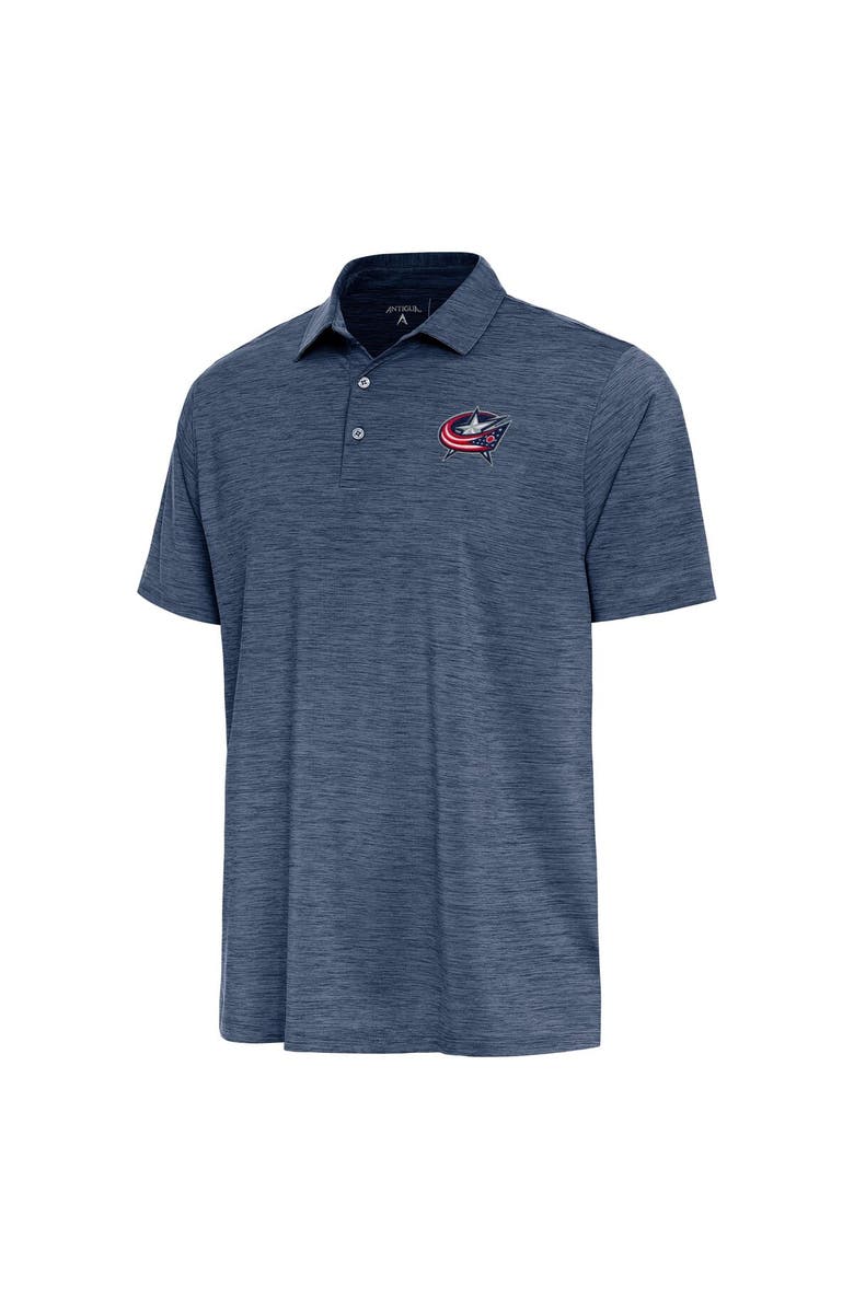 ANTIGUA Men's Antigua  Heather Navy Columbus Blue Jackets Layout Polo, Main, color, Heather Navy