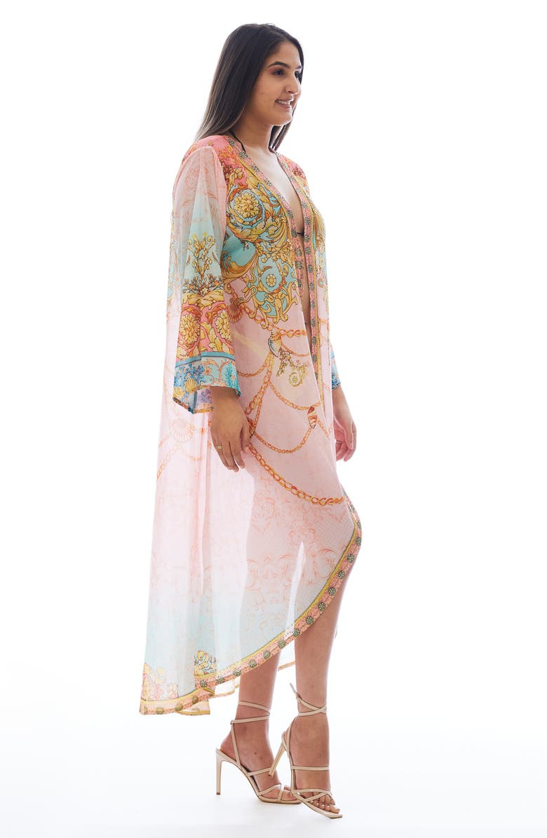 RANEES Print Cover-Up Duster, Alternate, color, Pink