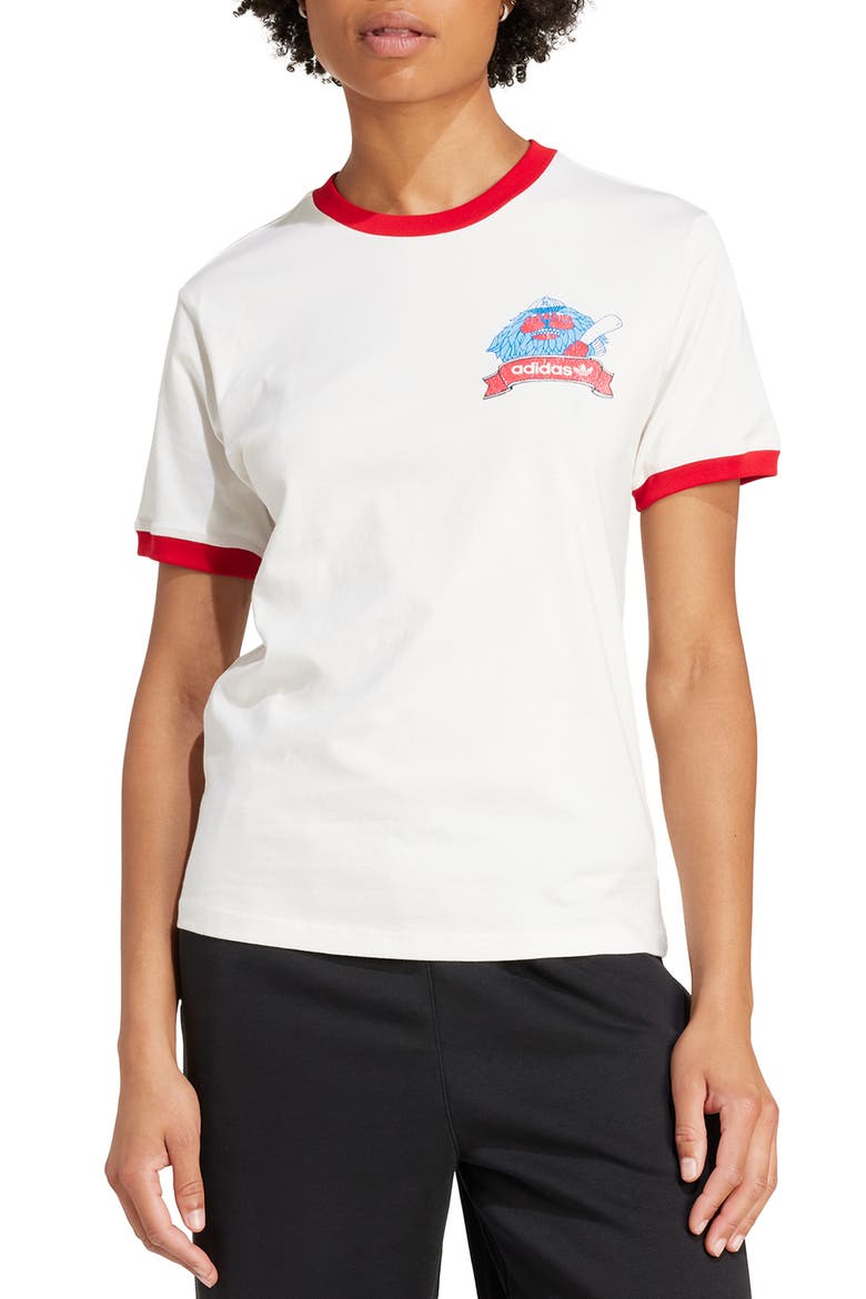 Lions Graphic Ringer T-Shirt, Main, color, CLOUD WHITE