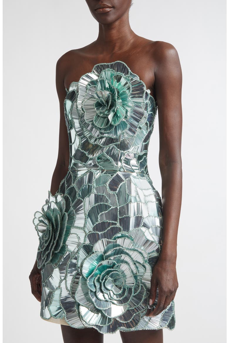 Geometric Sequin Cocktail Dress, Alternate, color, MINT