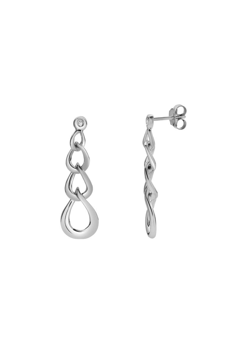 LuvMyJewelry Averelle Sterling Silver 0.02 Ct Diamond Linked Drop Earrings, Main, color, 925 Sterling Silver