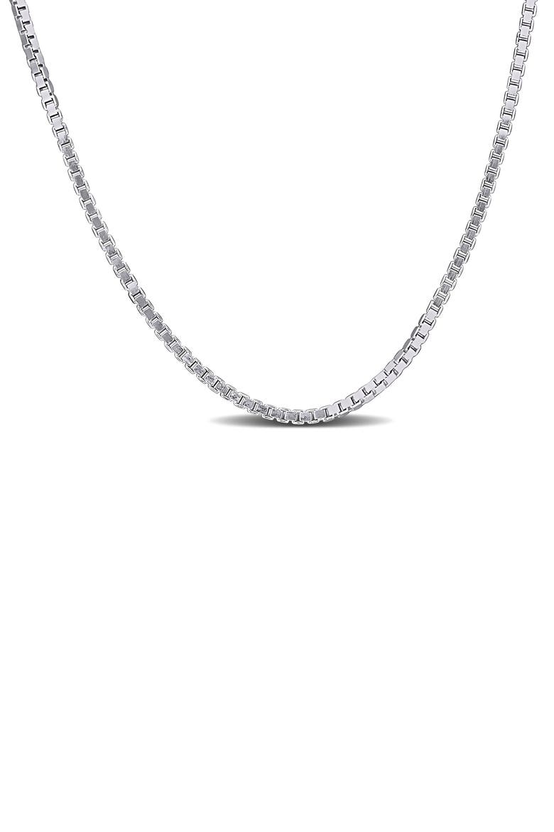 Box Link Chain Necklace, 1.10mm, Main, color, SILVER