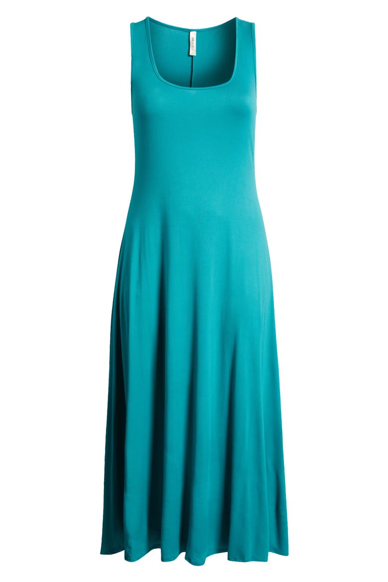 Stretch A-Line Tank Dress, Alternate, color, JADE