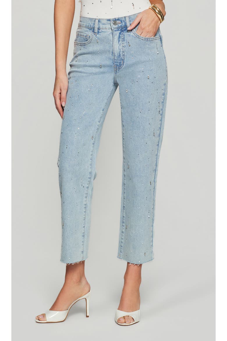 Helena Embellished Jeans, Main, color, Light Blue