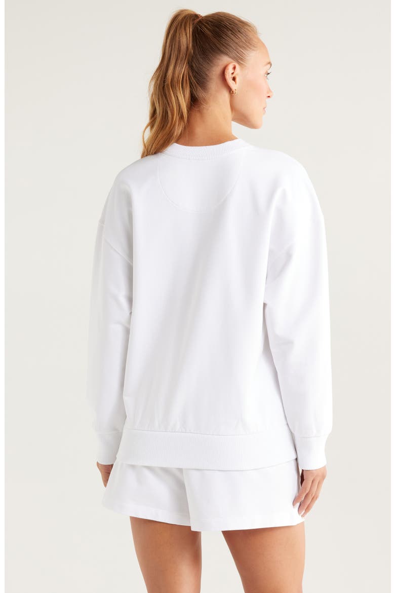 Courtside Oversize Sweatshirt, Alternate, color, WHITE