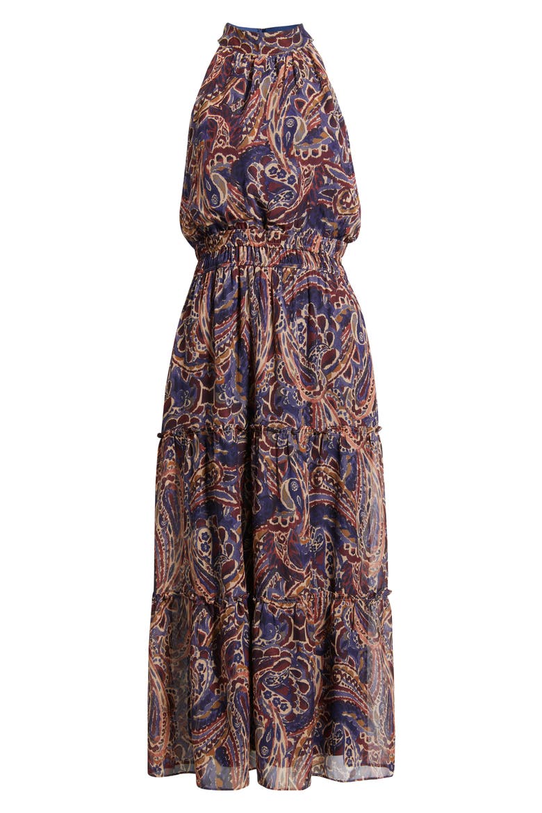 Paisley Sleeveless Dress, Alternate, color, NAVY MULTI