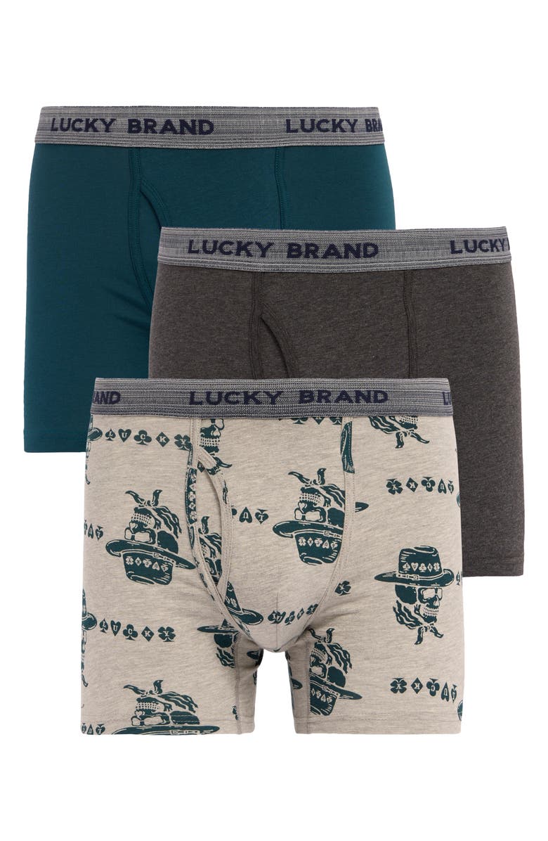 Lucky Brand 3-Pack Stretch Boxer Briefs, Main, color, 