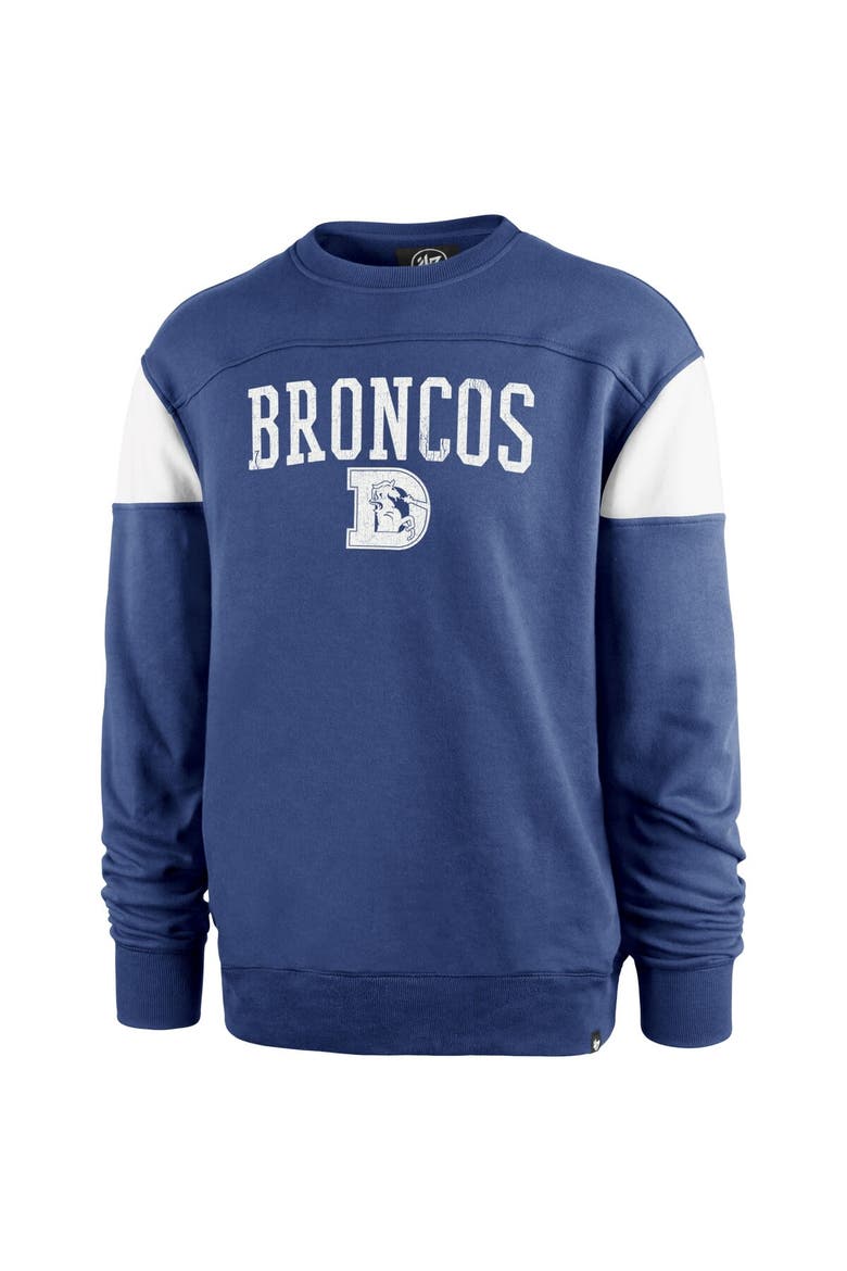 Men's '47 Blue Denver Broncos Groundbreaker Onset Pullover Sweatshirt, Alternate, color, Blue