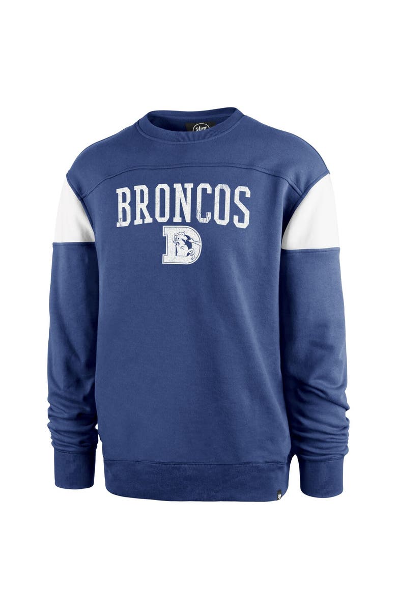 '47 Men's '47 Blue Denver Broncos Groundbreaker Onset Pullover Sweatshirt, Alternate, color,