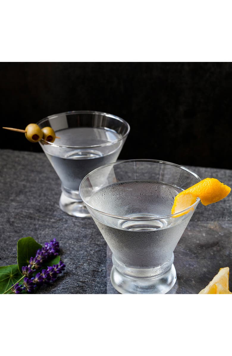 JoyJolt Afina Crystal Stemless Martini Glass - Set of 4, Alternate, color, Clear